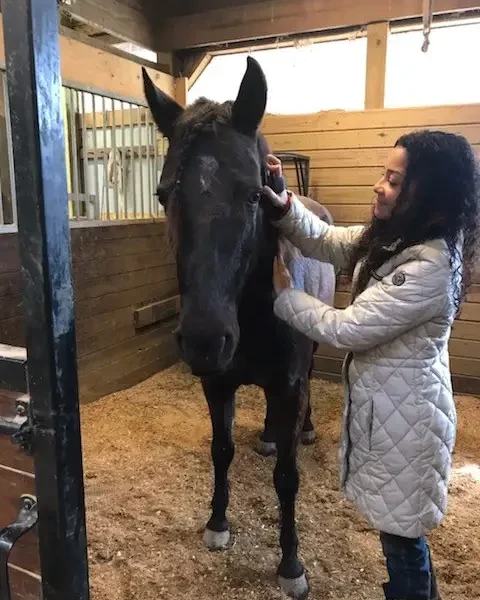 Christina Yoc Agency | Lick Creek Pet Lodge | Central ILLCPL Wellness | Lick Creek Pet Lodge | Central IL owner giving love to horse